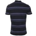 Mens Navy Striped Regular Fit S/s Polo Shirt