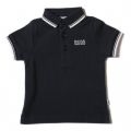 Baby Navy Tipped S/s Polo Shirt