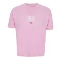 Womens Lilac Chiffon Embroidery Logo S/s T Shirt 43614 by Tommy Jeans from Hurleys