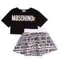 Girls Black/White Logo Toy Print Top & Skirt Set 58429 by Moschino from Hurleys