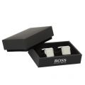 Mens Silver Jamis Square Cufflinks 51797 by BOSS from Hurleys
