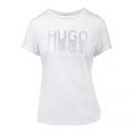 Womens White The Slim Tee 13 Glitter S/s T Shirt 100487 by HUGO from Hurleys