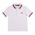 Boys White Tipped Collar S/s Polo Shirt 90287 by BOSS from Hurleys