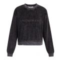 Womens Black Washed Velvet Sweat Top 91147 by Calvin Klein from Hurleys