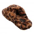 Womens Brown Leopard Elyna Faux Fur Cross Slippers 96957 by Ted Baker from Hurleys