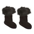 Womens Black Original Tall Faux Fur Cuff Socks 32810 by Hunter from Hurleys