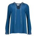 Womens Luxe Teal Scallop Chain Silk Blouse 31137 by Michael Kors from Hurleys