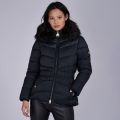 Womens Black Checkside Hooded Quilted Jacket 80571 by Barbour International from Hurleys