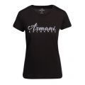 Womens Black Script Logo S/s T Shirt 92433 by Armani Exchange from Hurleys