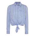 Womens Blue Stripe Front Knot Shirt 58080 by Tommy Jeans from Hurleys