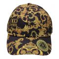 Mens Black/Gold Baroque Print Cap 84752 by Versace Jeans Couture from Hurleys