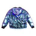 Girls Black Purple Iridescent Reversible Padded Jacket 45355 by DKNY from Hurleys