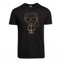 Mens Black/Gold Ikonik Outline S/s T Shirt 76938 by Karl Lagerfeld from Hurleys