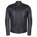 Casual Mens Black Jagson Leather Jacket 34464 by BOSS from Hurleys