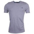Mens Steel Marl Textured Stripe S/s Tee Shirt 71427 by Fred Perry from Hurleys