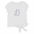 Girls White Tie Front Embroidered S/s T Shirt 36569 by Billieblush from Hurleys