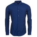 Mens Blue Jacquard Regular Fit L/s Shirt 69665 by Armani Jeans from Hurleys