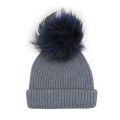 Womens Denim/Navy Wool Hat with Pom 47572 by BKLYN from Hurleys