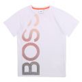 Boys White Gradient Logo S/s T Shirt 84565 by BOSS from Hurleys