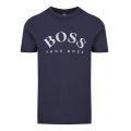 Athleisure Mens Navy/Silver Tee 1 Curved Logo S/s T Shirt 45184 by BOSS from Hurleys