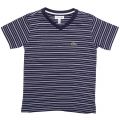 Boys 525 Navy Striped S/s Tee Shirt 71362 by Lacoste from Hurleys