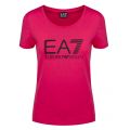 Womens Pink Train Logo Series S/s T Shirt 38117 by EA7 from Hurleys