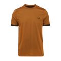 Mens Dark Caramel Ringer S/s T Shirt 104744 by Fred Perry from Hurleys