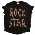 Girls Black Tibla Rock S/s Tee Shirt