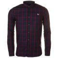 Mens Mahogany Winter Tartan L/s Shirt 59195 by Fred Perry from Hurleys