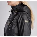 Womens Black Hairpin Hooded Waxed Jacket 27310 by Barbour International from Hurleys