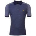 Mens Navy Reverse Birdseye S/s Polo Shirt 64946 by Lyle and Scott from Hurleys