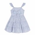 Girls Blue Daisy Stripe Cotton Dress 58311 by Mayoral from Hurleys