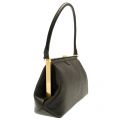 Womens Black Grainy Leather Tabitha Shoulder Bag