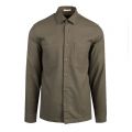 Mens Green Lessons Twill Flannel Shacket
