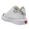 Womens White/Silver Glitter Tab Trainers 80181 by Love Moschino from Hurleys