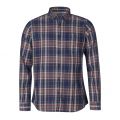Mens Dark Petrol Beck Check L/s Shirt 83070 by Barbour Steve McQueen Collection from Hurleys