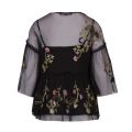 Womens Black Etta Embroidered Mesh Top 51067 by French Connection from Hurleys