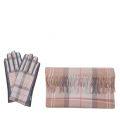 Womens Taupe/Pink Tartan Scarf & Glove Set 51299 by Barbour from Hurleys