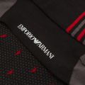 Mens Black/Red Multi Print 3 Pack Sock Set 80159 by Emporio Armani Bodywear from Hurleys