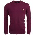 Mens Claret Marl Lambswool Crew Knitted Jumper 15317 by Lyle & Scott from Hurleys