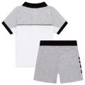 Toddler Grey Marl Logo S/s Polo + Shorts Set 104612 by BOSS from Hurleys