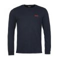 Mens Navy Logo L/s T Shirt 11989 by Barbour International from Hurleys