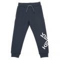 Boys Charcoal Grey Logo Cross Sweat Pants 102608 by Kenzo from Hurleys