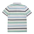 Boys White/Green Multi Stripe S/s Polo Shirt 56045 by BOSS from Hurleys