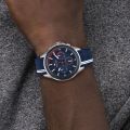 Mens Navy Aiden Silicone Strap Watch 94805 by Tommy Hilfiger from Hurleys