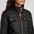 Womens Black Trial Waxed Jacket 51309 by Barbour International from Hurleys