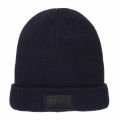 Boys Navy Branded Tab Knitted Hat 75665 by BOSS from Hurleys