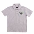 Boys Grey Melange Eagle Patch S/s Polo Shirt 57408 by Emporio Armani from Hurleys