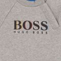 Toddler Grey Marl Layered Logo Crew Sweat Top 45585 by BOSS from Hurleys