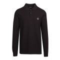 Mens Jet Black Pique L/s Polo Shirt 92911 by MA.STRUM from Hurleys